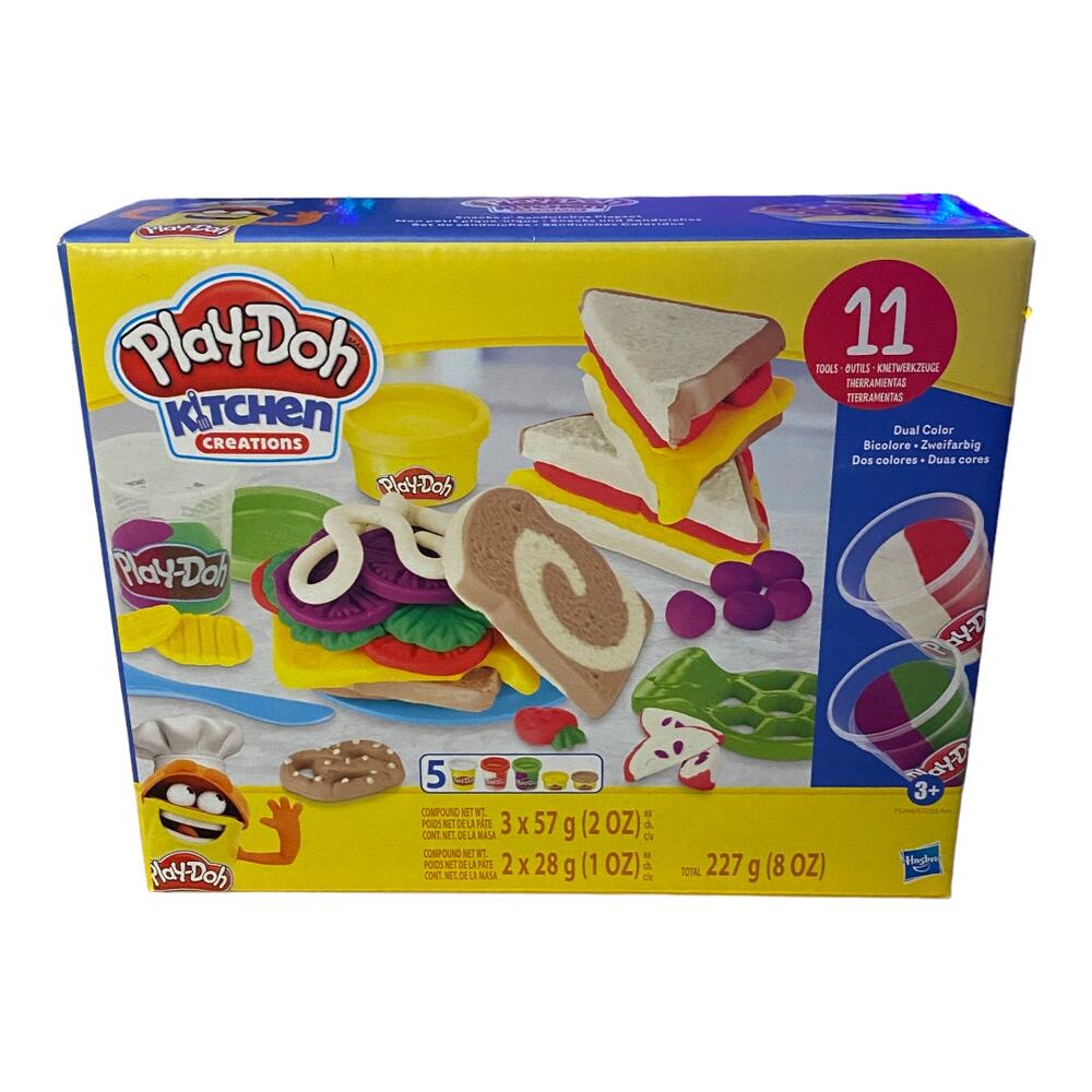 Play-Doh Kitchen Creations Snacks 'n Sandwiches Playset New Gift